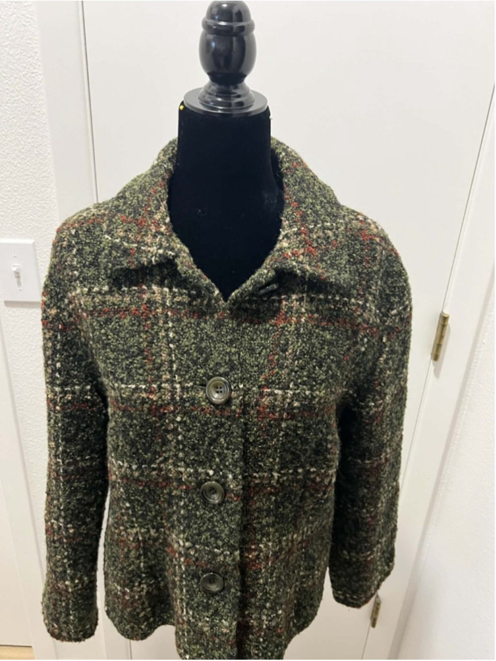 Blarney Woollen Mills Irish Wool Jacket Women’s Medium Green Tweed Ireland Made
